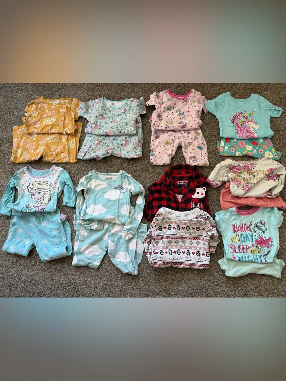 18 Pcs Girls Pajamas Bundle Size 4T to 5T